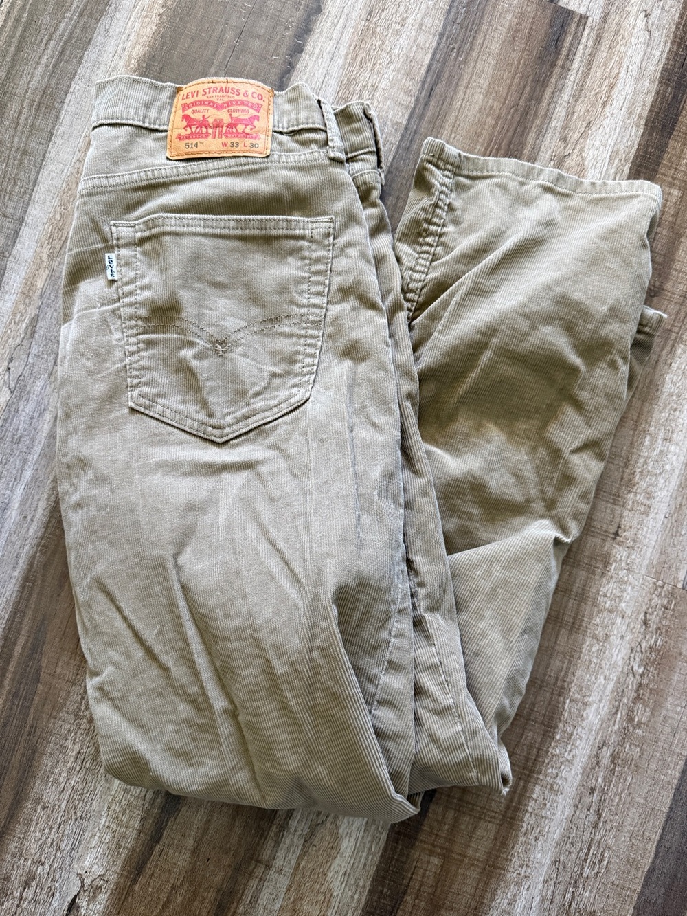 Levi’s 514 Straight Fit Corduroy Pants Men’s 33x30 Khaki Tan